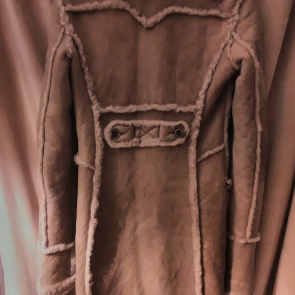 Women's "Diesel" leather shearling winter coat - Picture 2 of 6